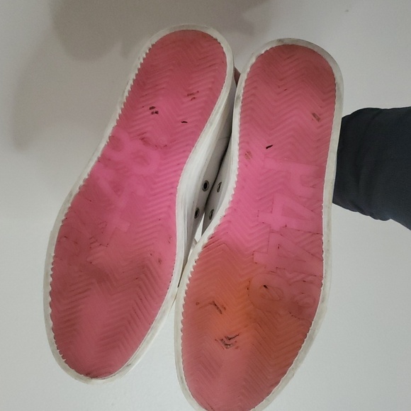 P448 White Leather And Suede Sneakers Womens Size 39 Calf Hair - Picture 12 of 14